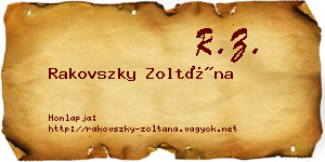 Rakovszky Zoltána névjegykártya